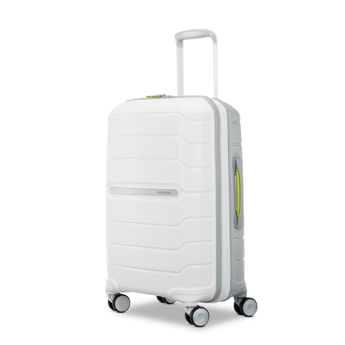 Samsonite Freeform Hardside Carry-On Luggage with Spinner Wheels, TSA Lock, Expandable 21" White/Grey Suitcase