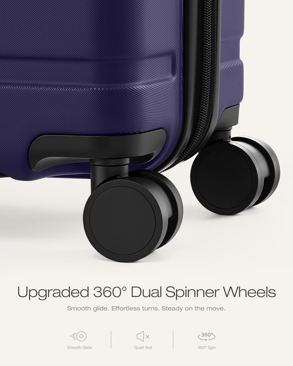Coolife 3-Piece Hardshell Luggage Set Deep Purple | 20" 24" 28" Spinner Suitcases | TSA Lock & Expandable Carry-On