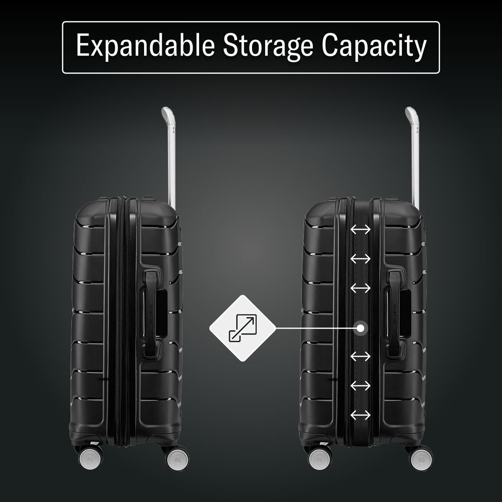 Samsonite Freeform Hardside Carry-On Luggage with Spinner Wheels, TSA Lock, Expandable 21" White/Grey Suitcase