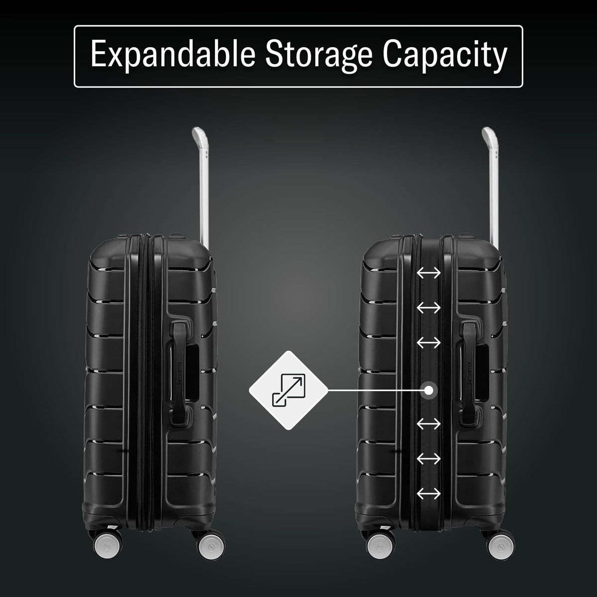 Samsonite Freeform Hardside Carry-On Luggage with Spinner Wheels, TSA Lock, Expandable 21" White/Grey Suitcase