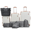 Melalenia 10 Piece Luggage Set 20/24/28" Hard Shell Suitcase with Spinner Wheels, TSA Locks & Travel Accessories Kit