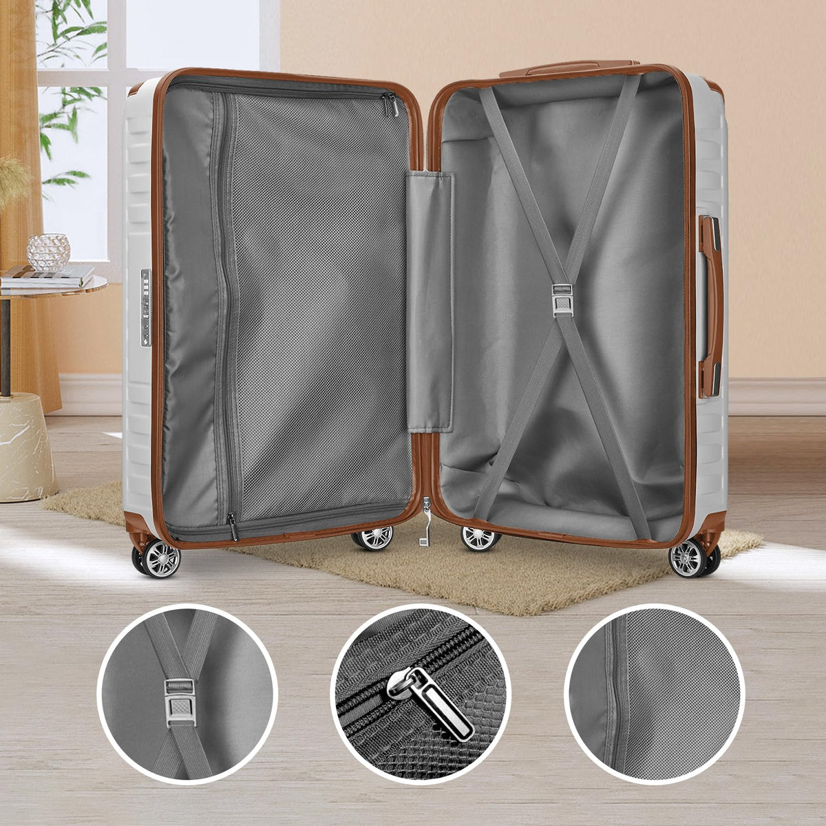 Melalenia 10 Piece Luggage Set 20/24/28" Hard Shell Suitcase with Spinner Wheels, TSA Locks & Travel Accessories Kit