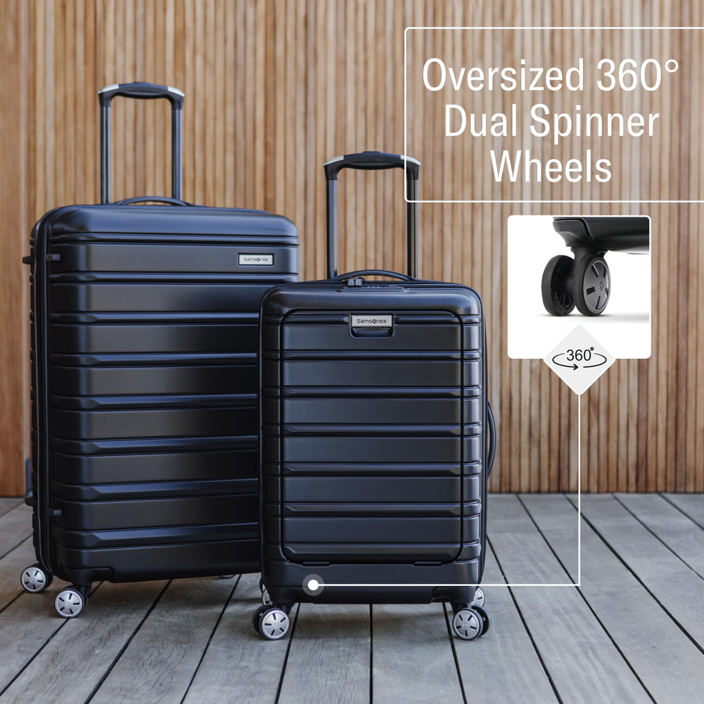 Samsonite Omni 2 Hardside 3-Piece Luggage Set - Carry-On, Medium & Large Spinner Suitcases with TSA Lock, Arctic Silver