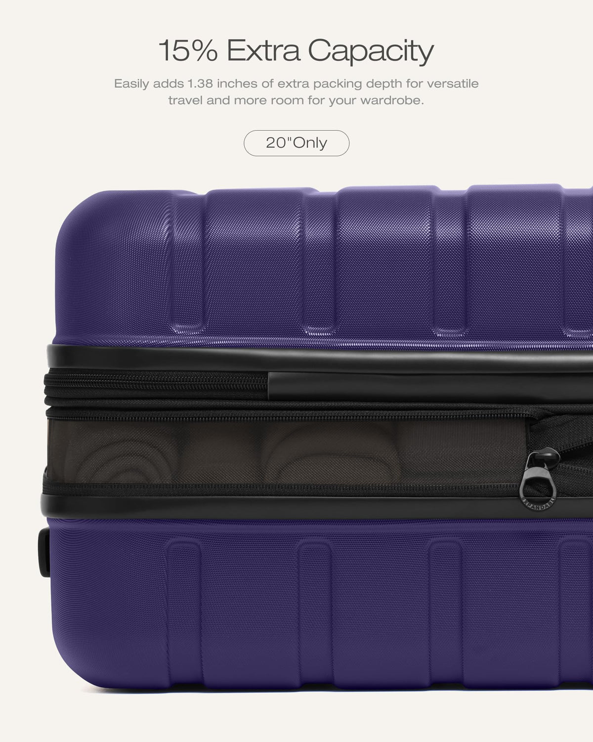 Coolife 3-Piece Hardshell Luggage Set Deep Purple | 20" 24" 28" Spinner Suitcases | TSA Lock & Expandable Carry-On