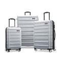 Samsonite Omni 2 Hardside 3-Piece Luggage Set - Carry-On, Medium & Large Spinner Suitcases with TSA Lock, Arctic Silver